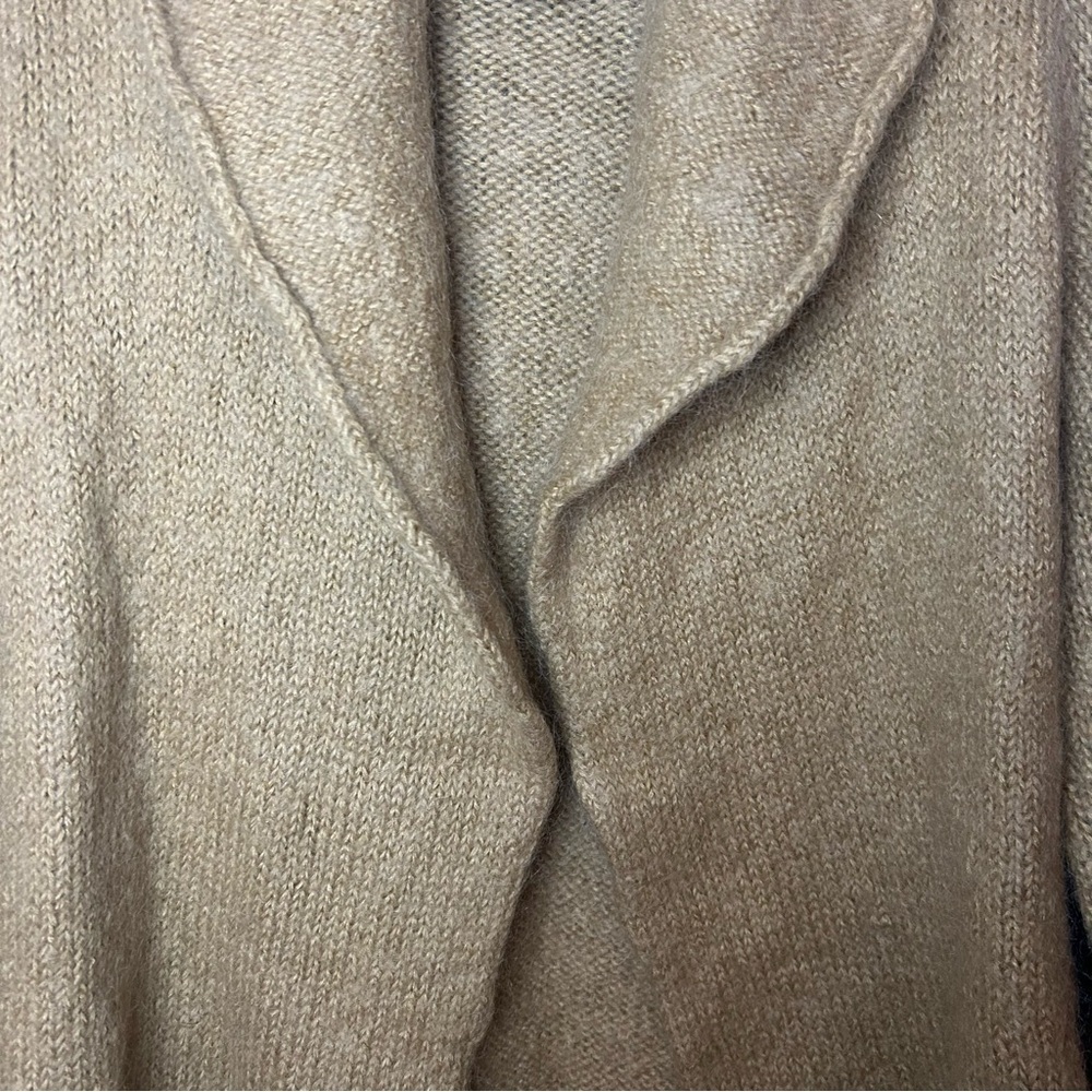 Soft Surroundings Mohair Wool Blend Cardigan Sweater PXS Tan Open Front - Picture 6 of 9